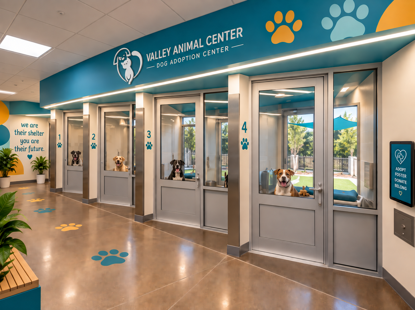 Concept image of calmer dog kennel areas