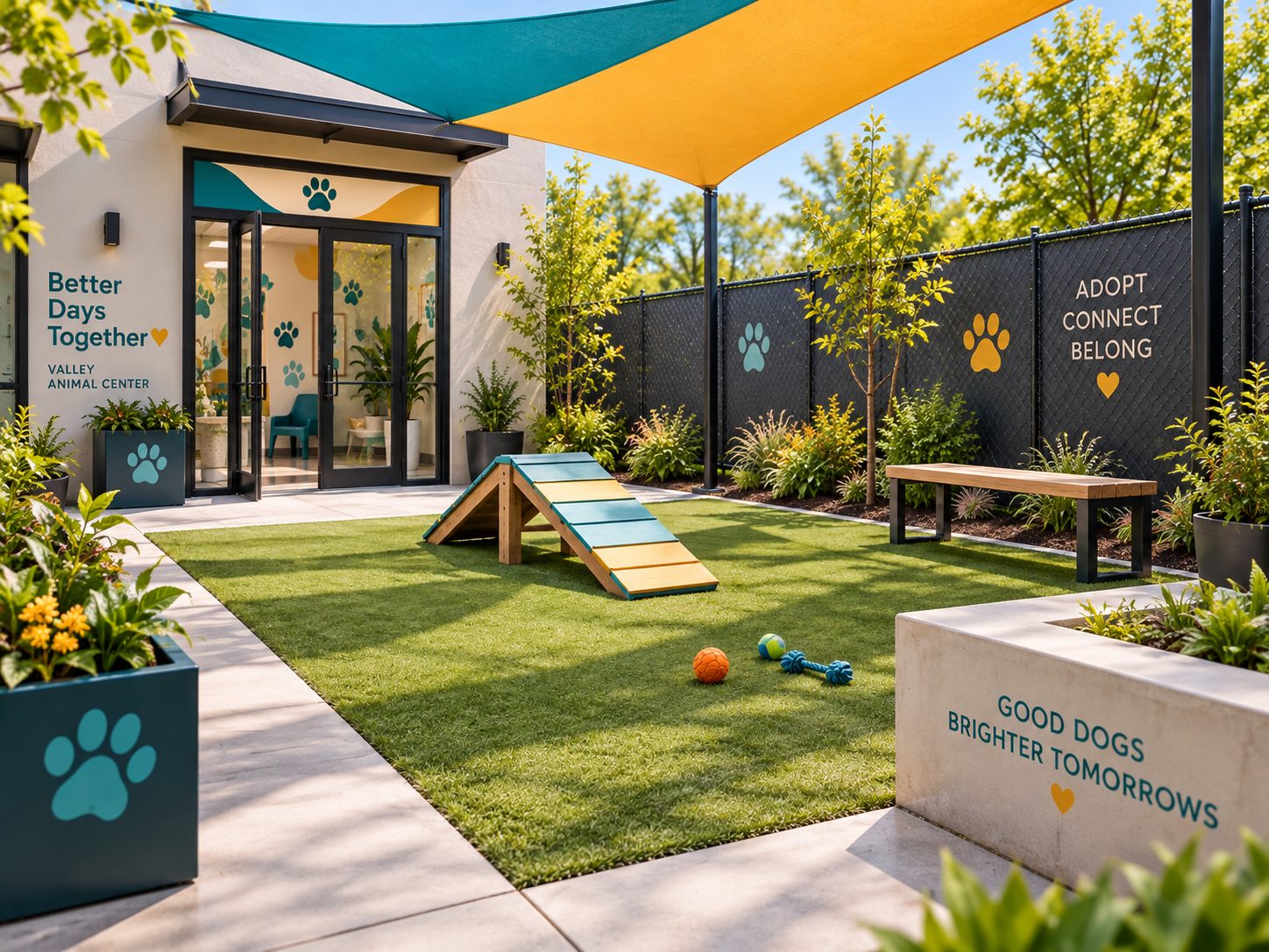 Concept rendering: outdoor meet-and-greet space