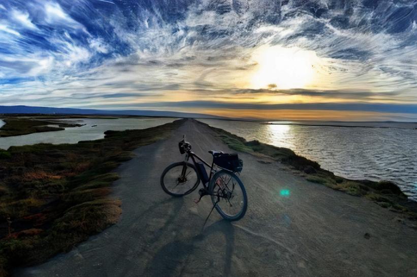 Scavenger Hunt bike on Alviso levee photo