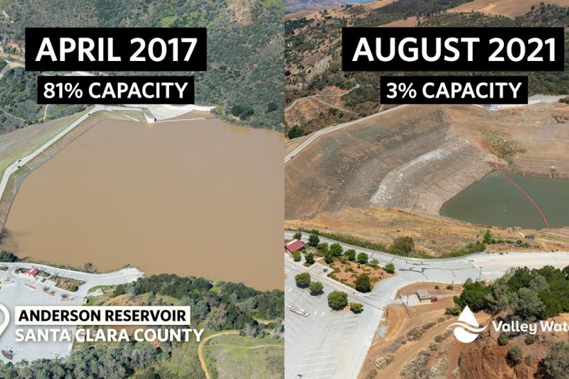Anderson reservoir comparison 2017 and 2021