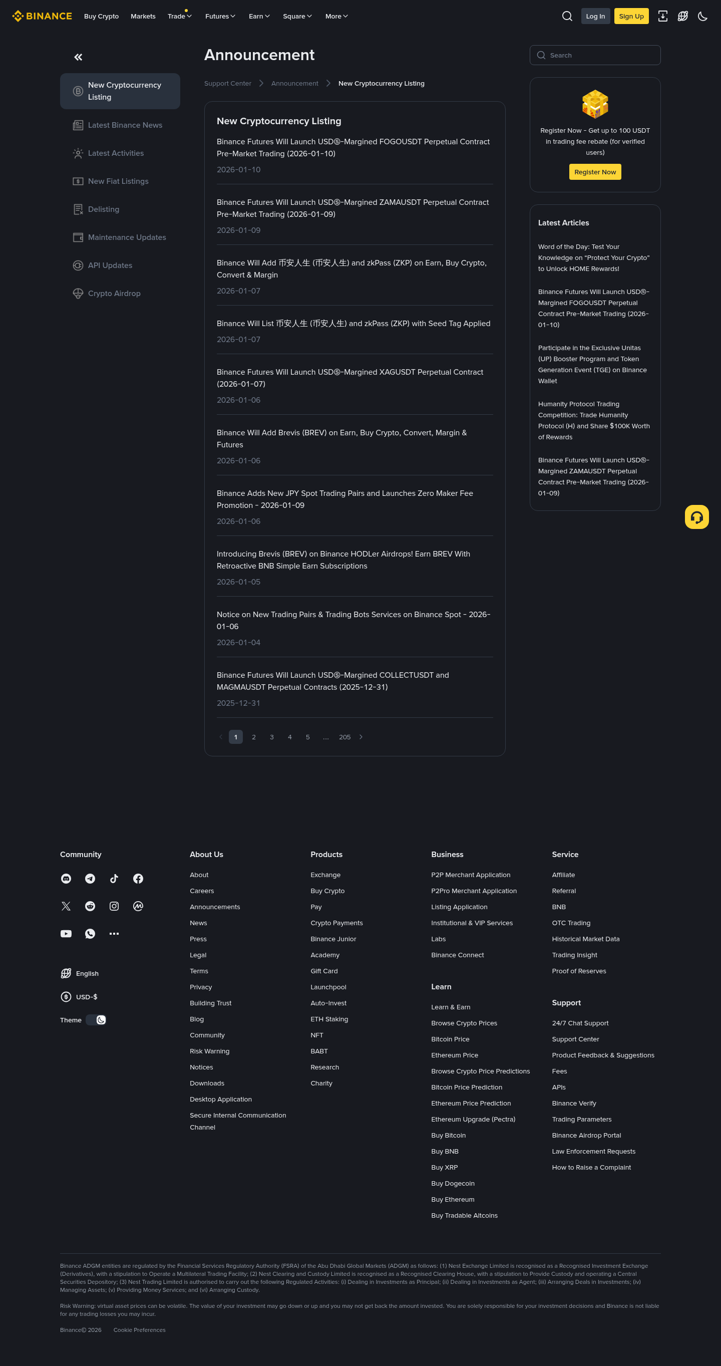 Binance New Crypto Listing: Get alerts for the latest updates - Visualping