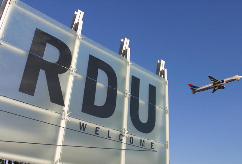 RDU airport sign