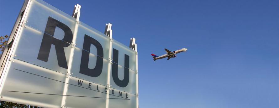 RDU airport sign