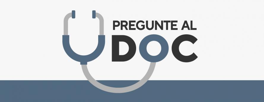 gráfico de estetoscopio que conecta las palabras "pregunte al DOC"