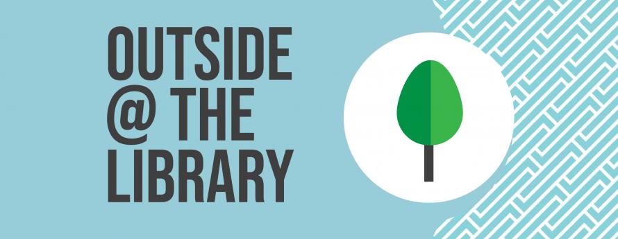 Outside @ the Library icon of a tree