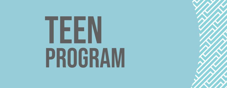 Teen Program Text on blue background