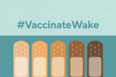 Vaccinate Wake, got my vaccine for COVID-19, graphic with Band-Aids