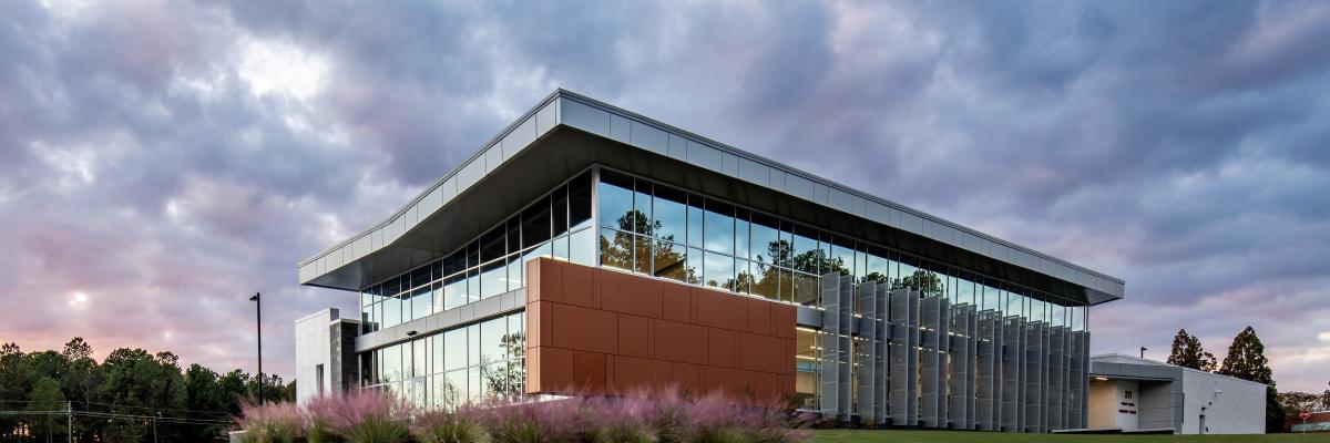 A picture of the Fuquay-Varina Community Library from Bramblehill Drive
