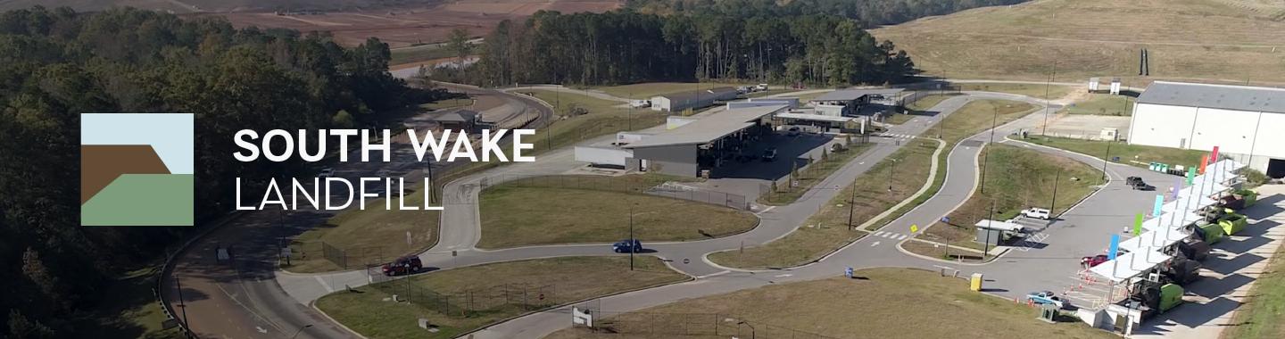 An aerial photo of the South Wake Landfill.