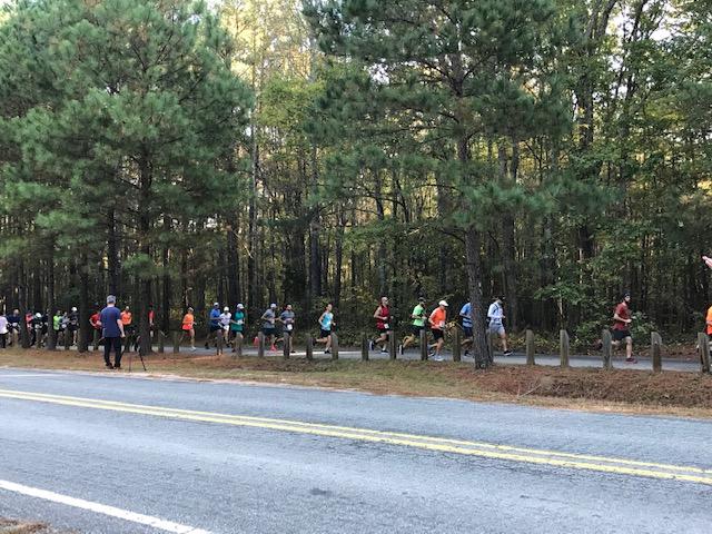 Photo of multiple runners on the American Tobacco Trail during the 10 Miler event