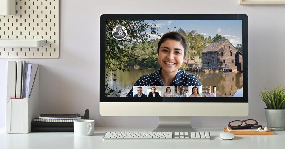 Example of virtual meeting background with yates mill
