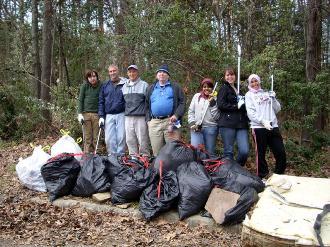 Picture of volunteers with litter collection