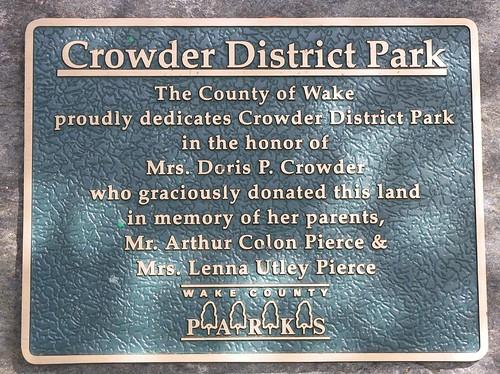 Doris Crowders stone dedication in Crowder Park