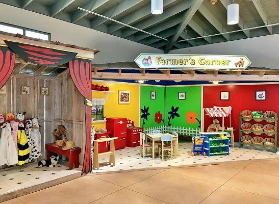 kid's play area inside the Farm History Center