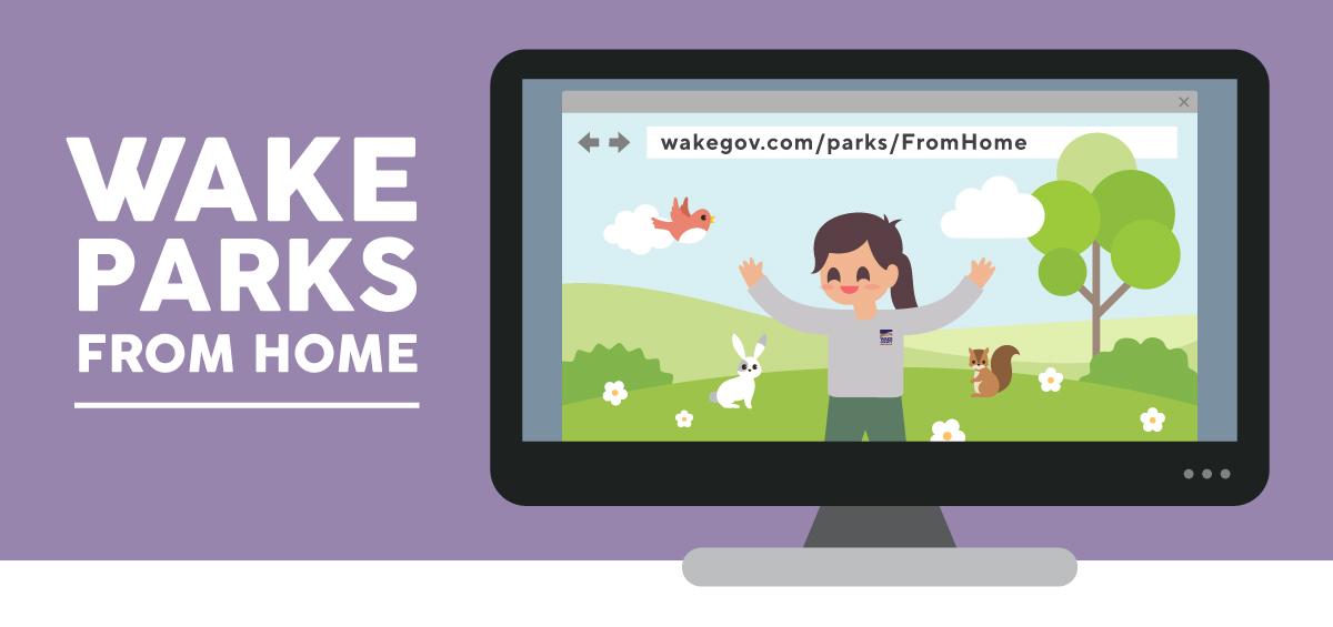 video screen of excited woman with animals