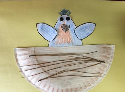 paper bird in paper plate craft example