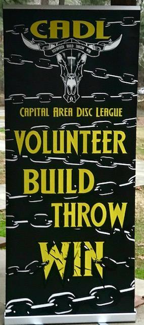 A photo of the Capital Area Disc League banner