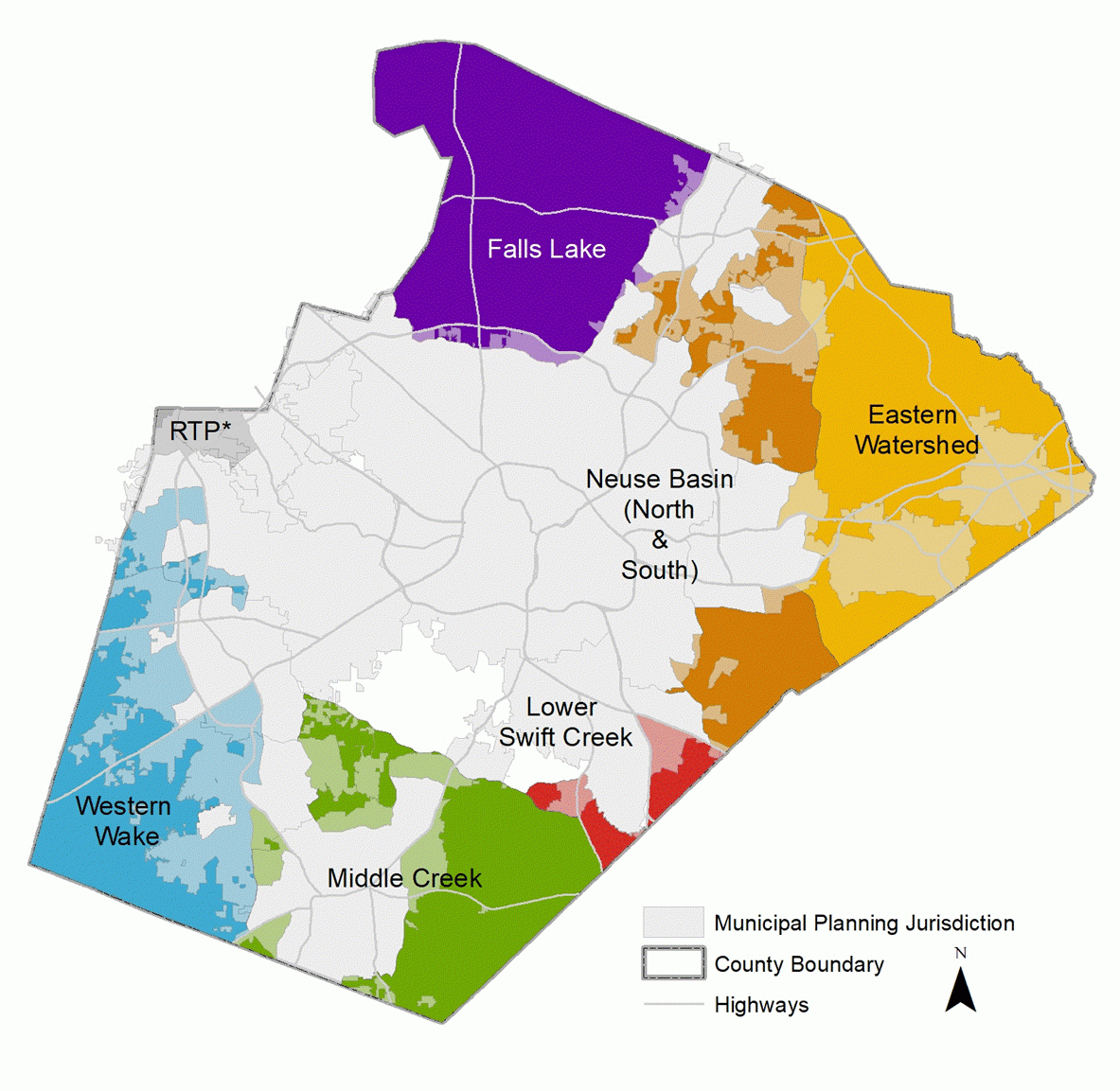 Map showing Area Plan boundaries