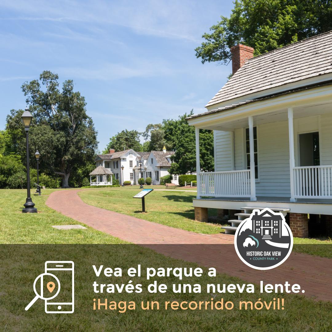 Graphic for the Oak View mobile tour in Spanish