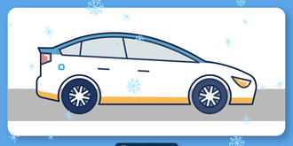 Car in winter weather.