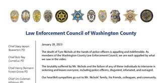 Joint statement from the Law Enforcement Council of Washington County
