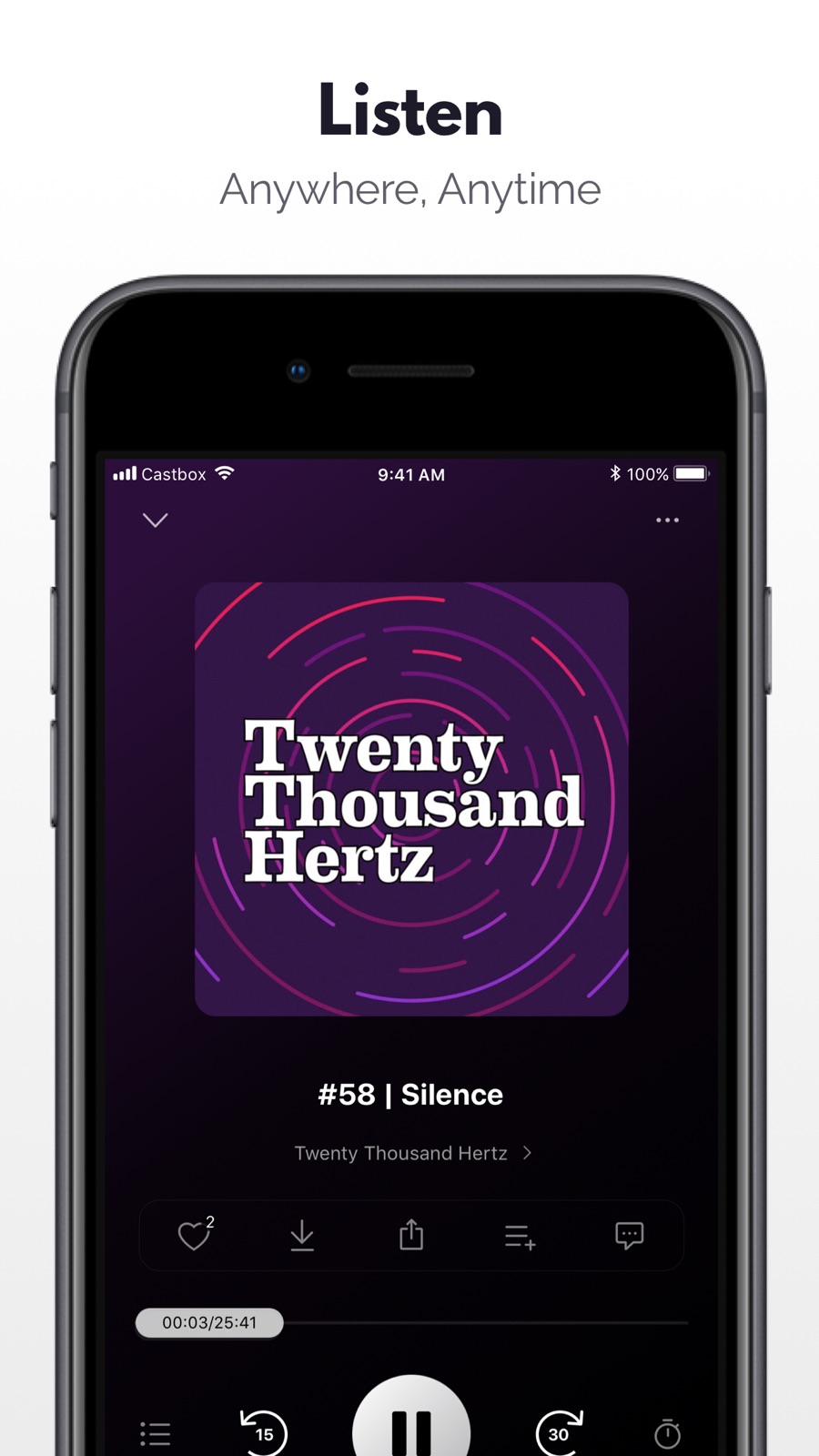 Example of Design for News App , App Store Screenshot by Podcast Player