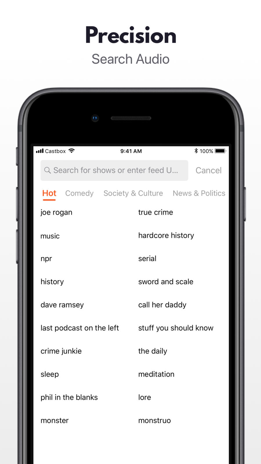 Example of Design for News App , App Store Screenshot by Podcast Player