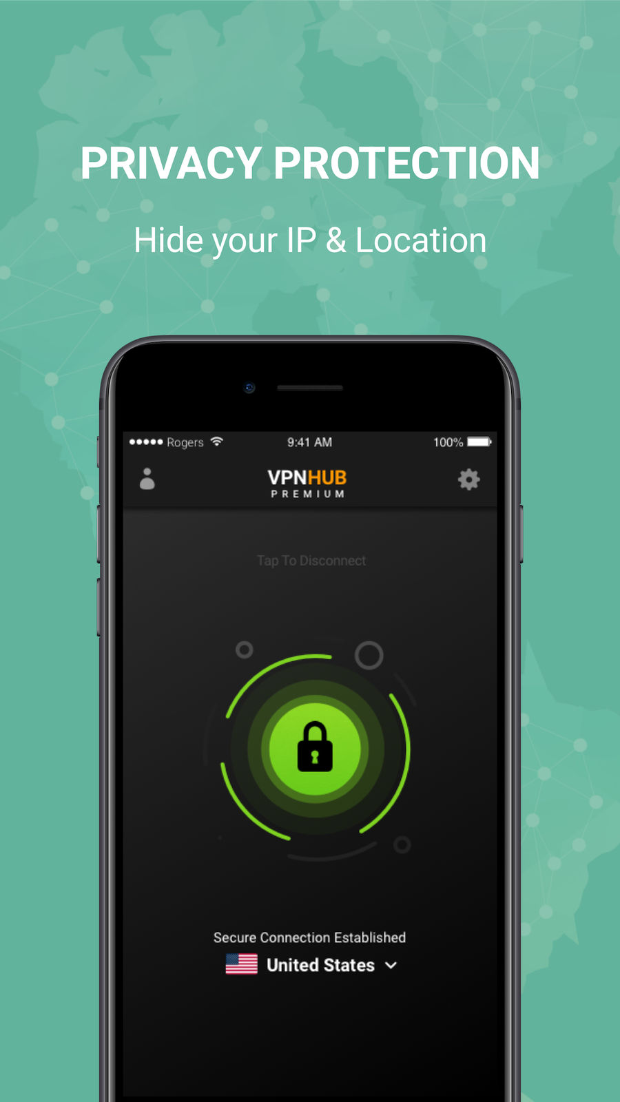 Example of Design for Productivity App , App Store Screenshot by VPNHUB Unlimited Anonymous VPN