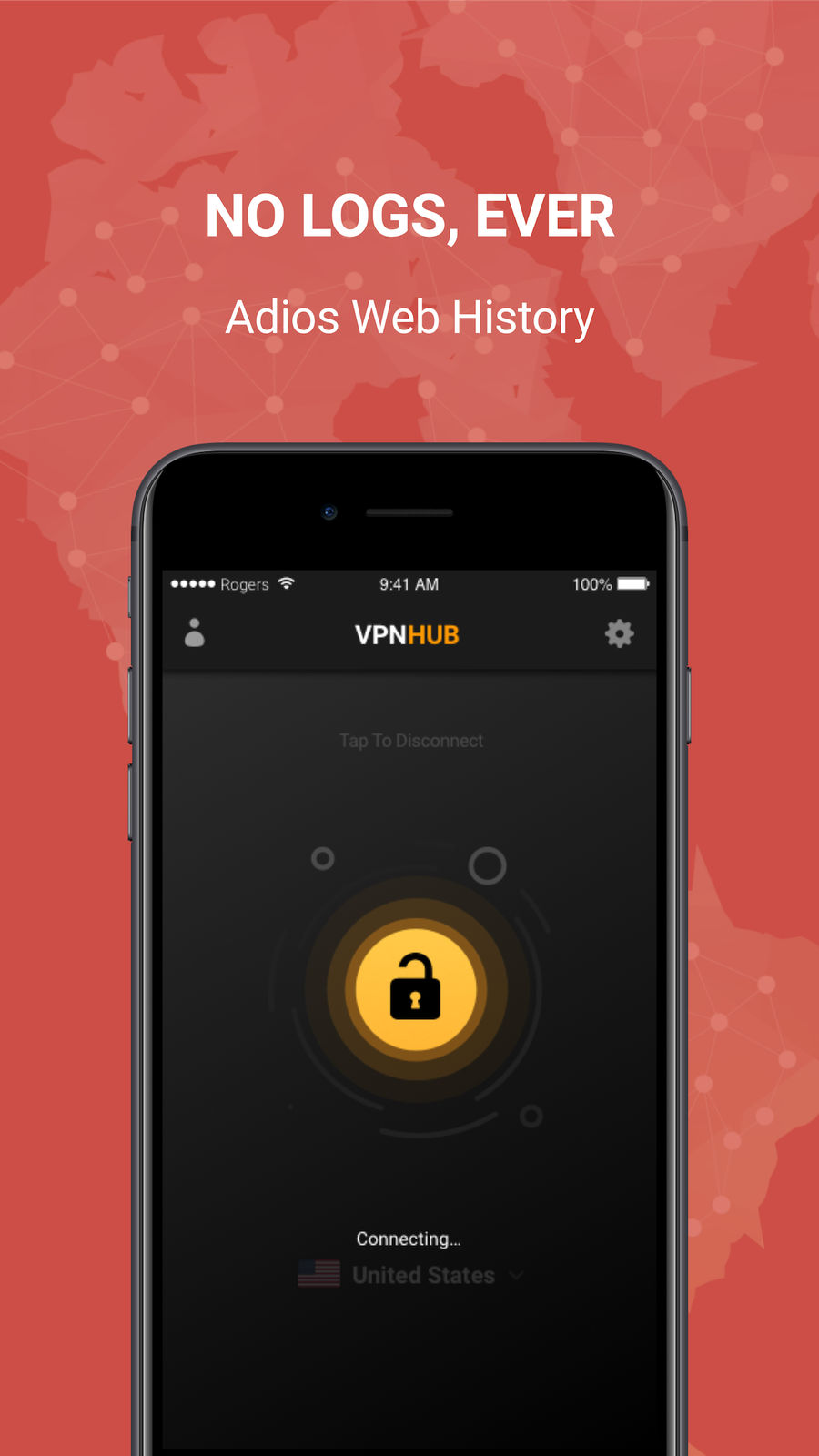 Example of Design for Productivity App , App Store Screenshot by VPNHUB Unlimited Anonymous VPN