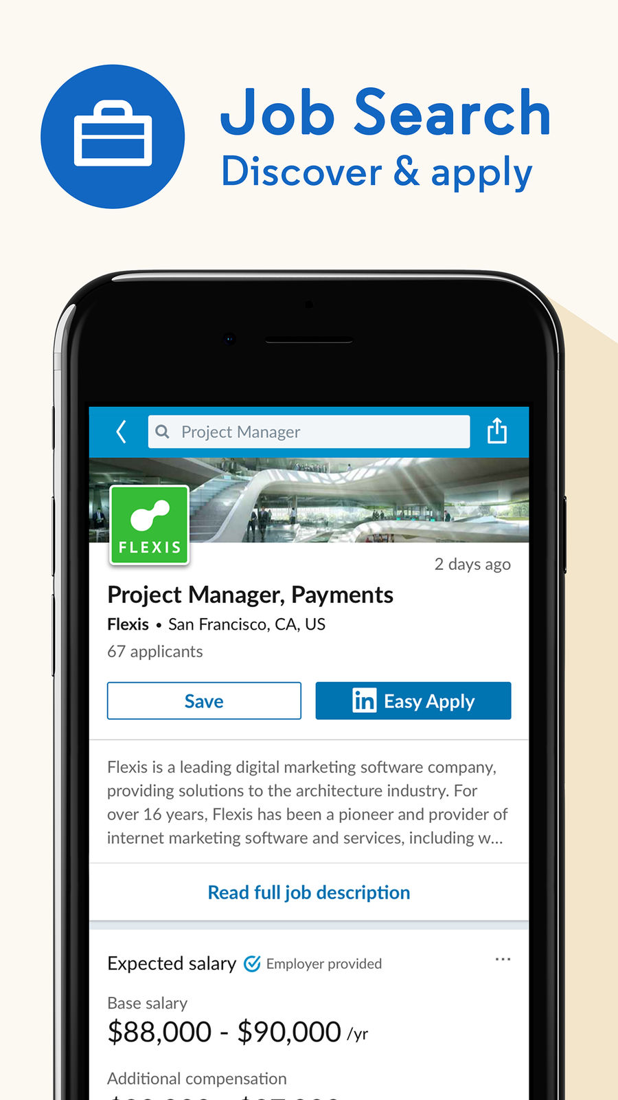 Example of Design for Social Networking App , App Store Screenshot by LinkedIn
