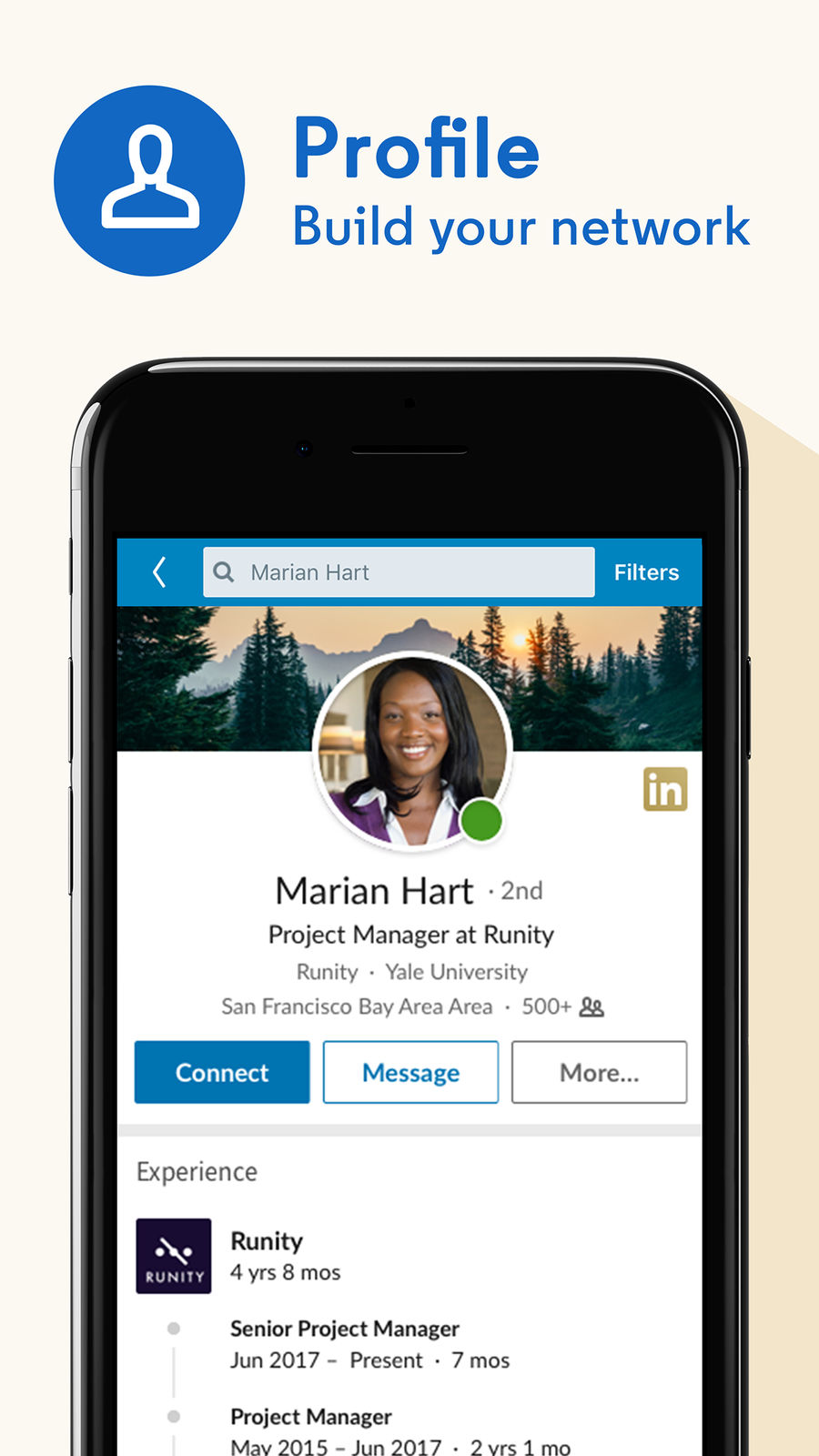 Example of Design for Social Networking App , App Store Screenshot by LinkedIn