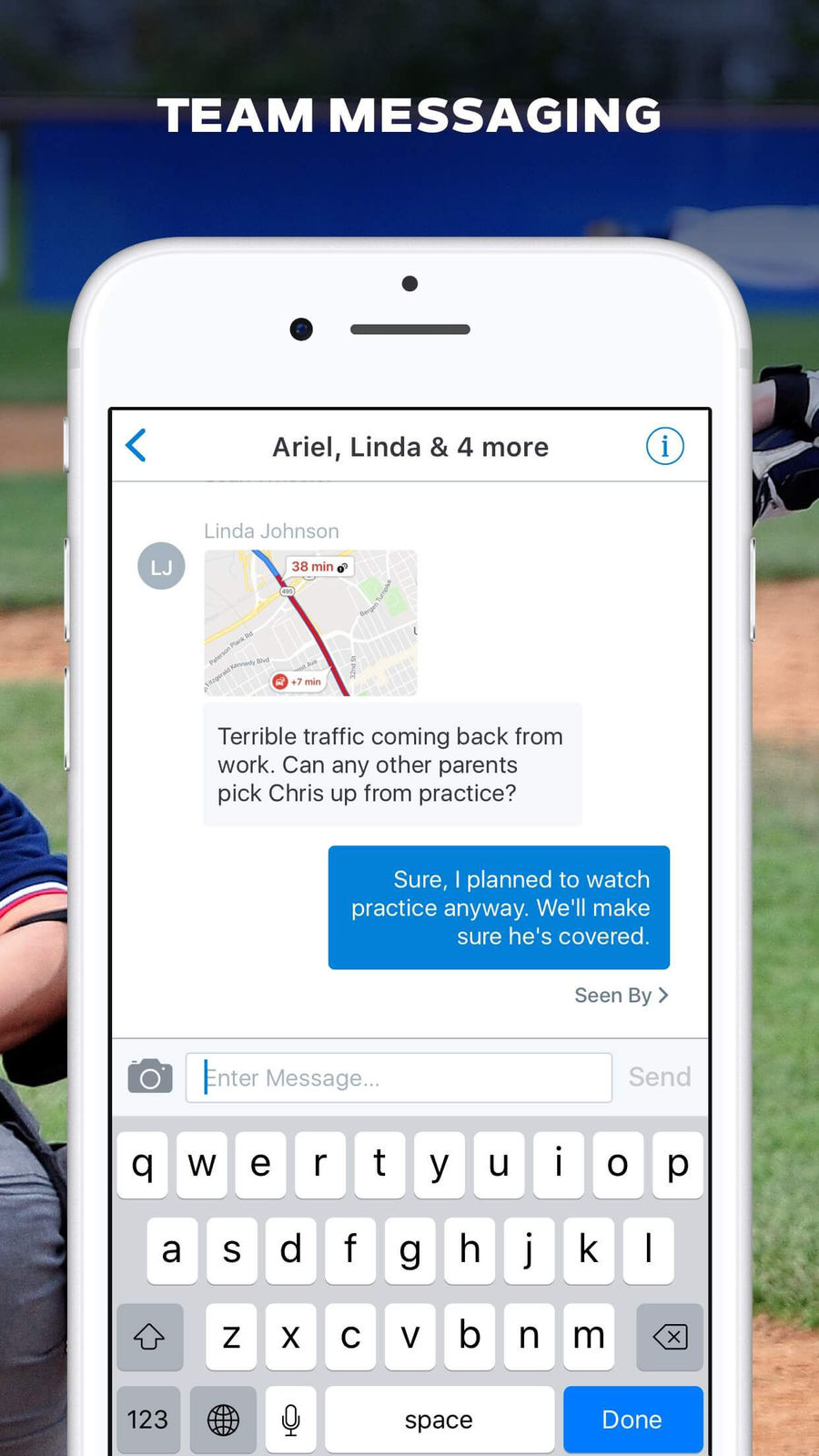Example of Design for Sports App , App Store Screenshot by GameChanger Baseball Softball