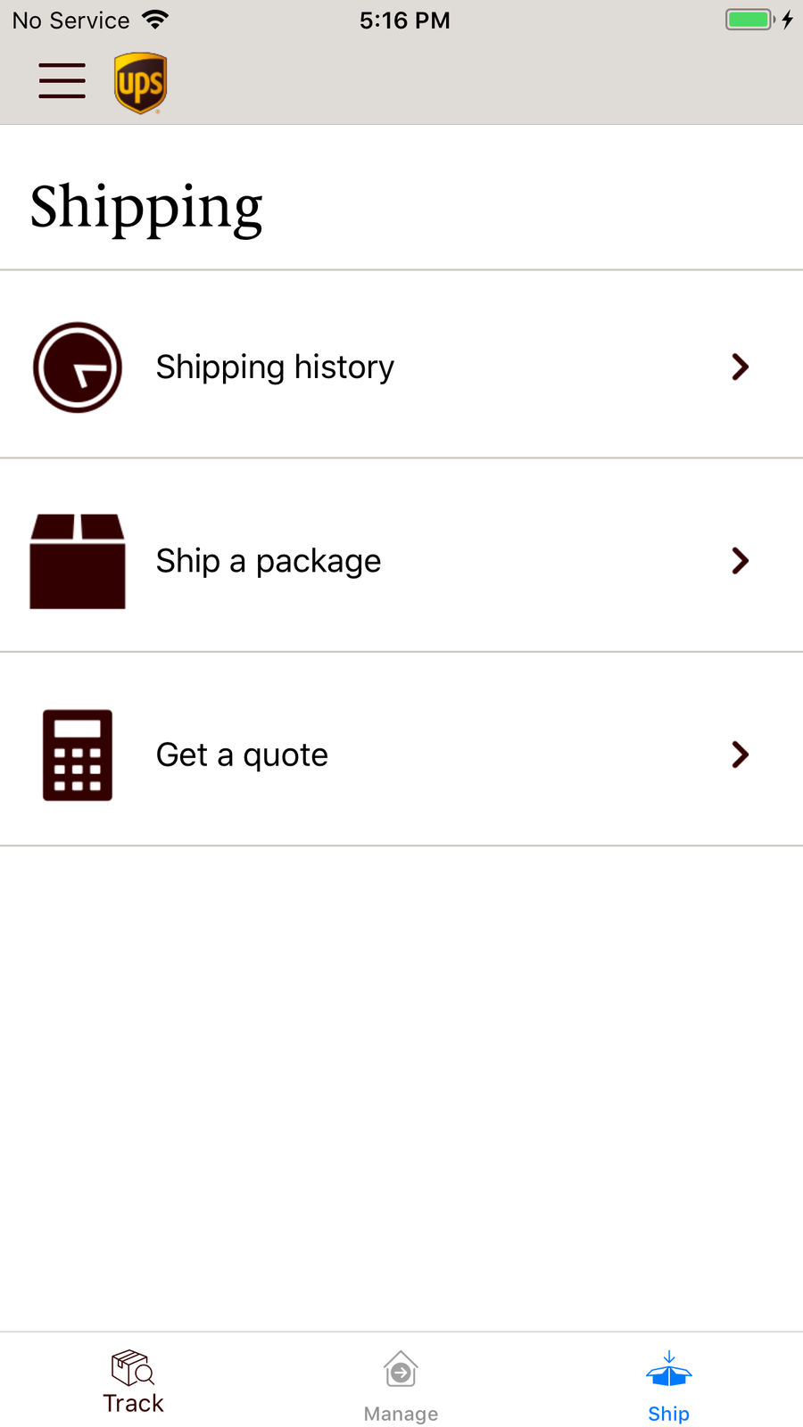 Example of Design for Business App , App Store Screenshot by UPS Mobile