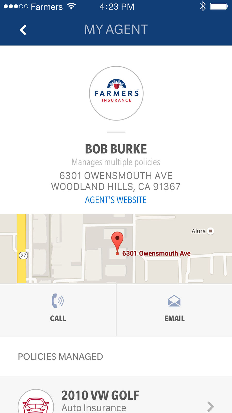 Example of Design for Finance App , App Store Screenshot by Farmers Insurance Inc.