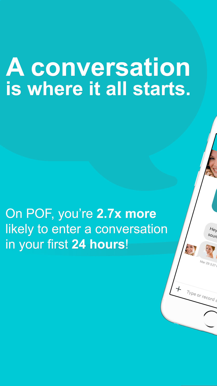 Example of Design for Social Networking App , App Store Screenshot by POF Dating