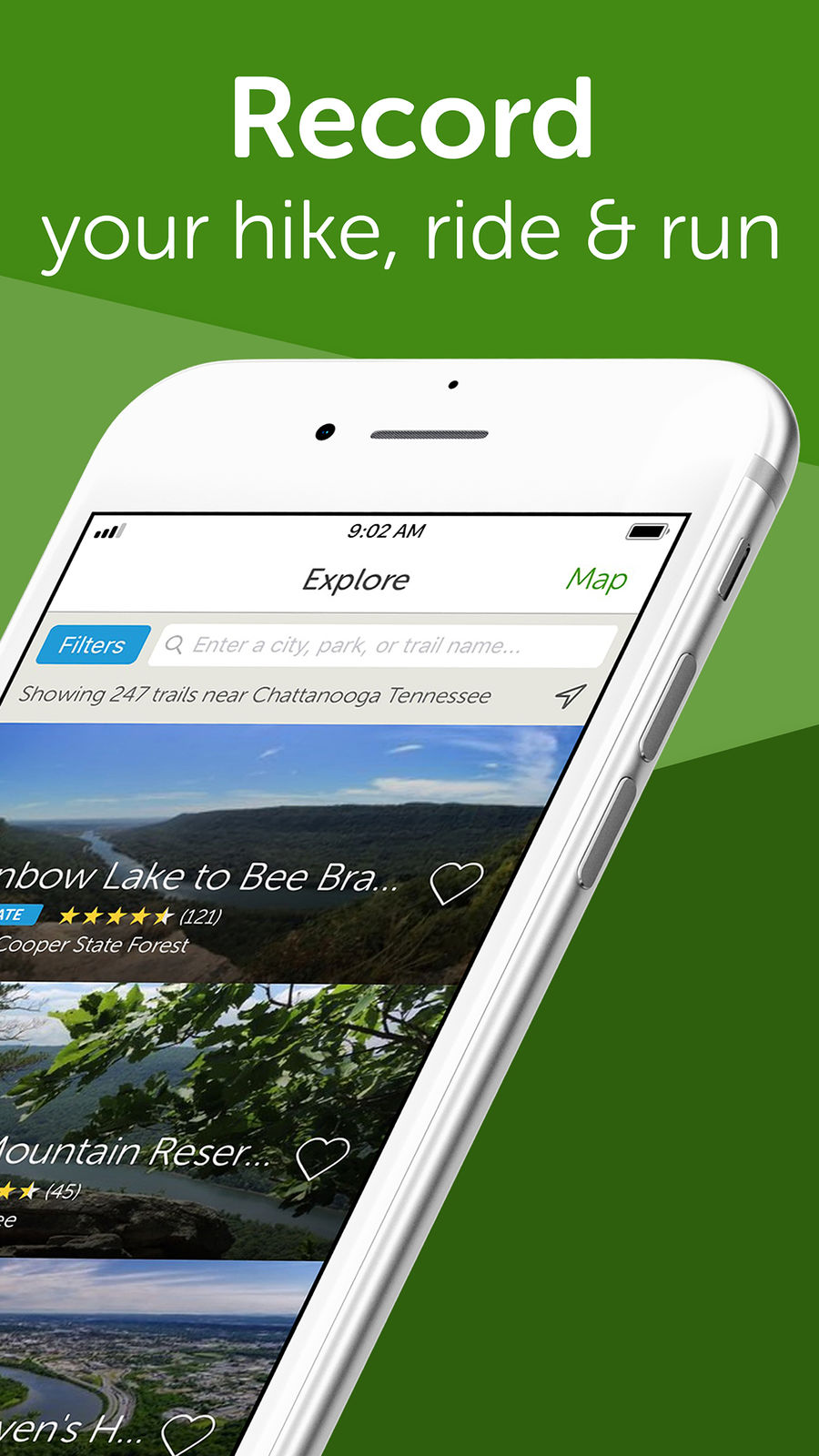 Example of Design for Health & Fitness App , App Store Screenshot by AllTrails