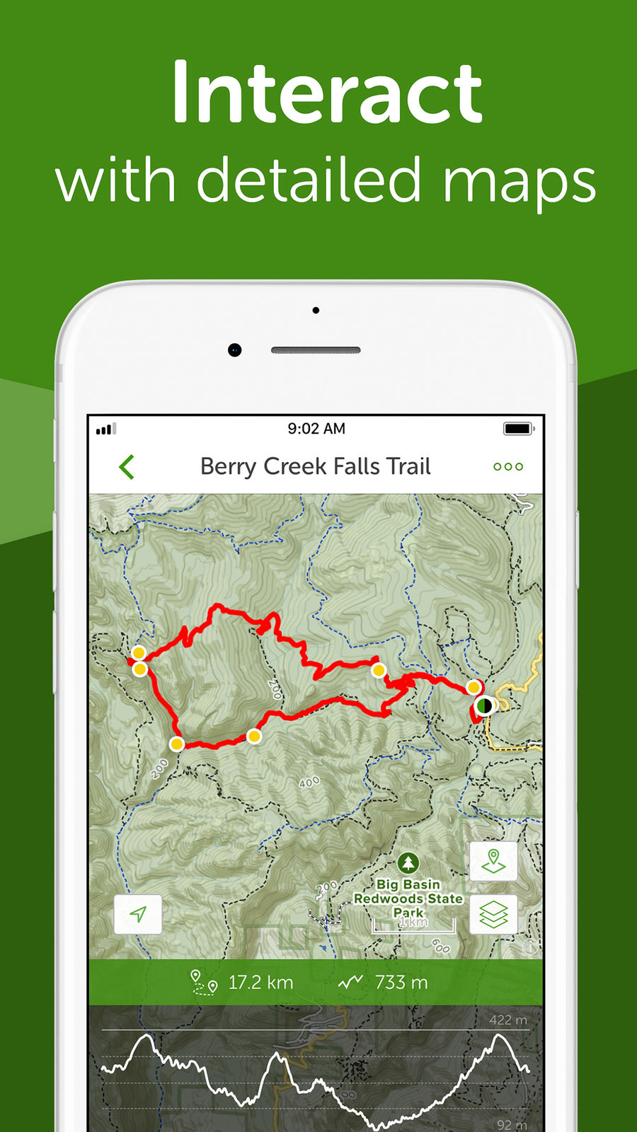 Example of Design for Health & Fitness App , App Store Screenshot by AllTrails