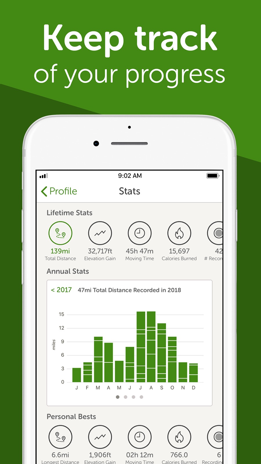Example of Design for Health & Fitness App , App Store Screenshot by AllTrails