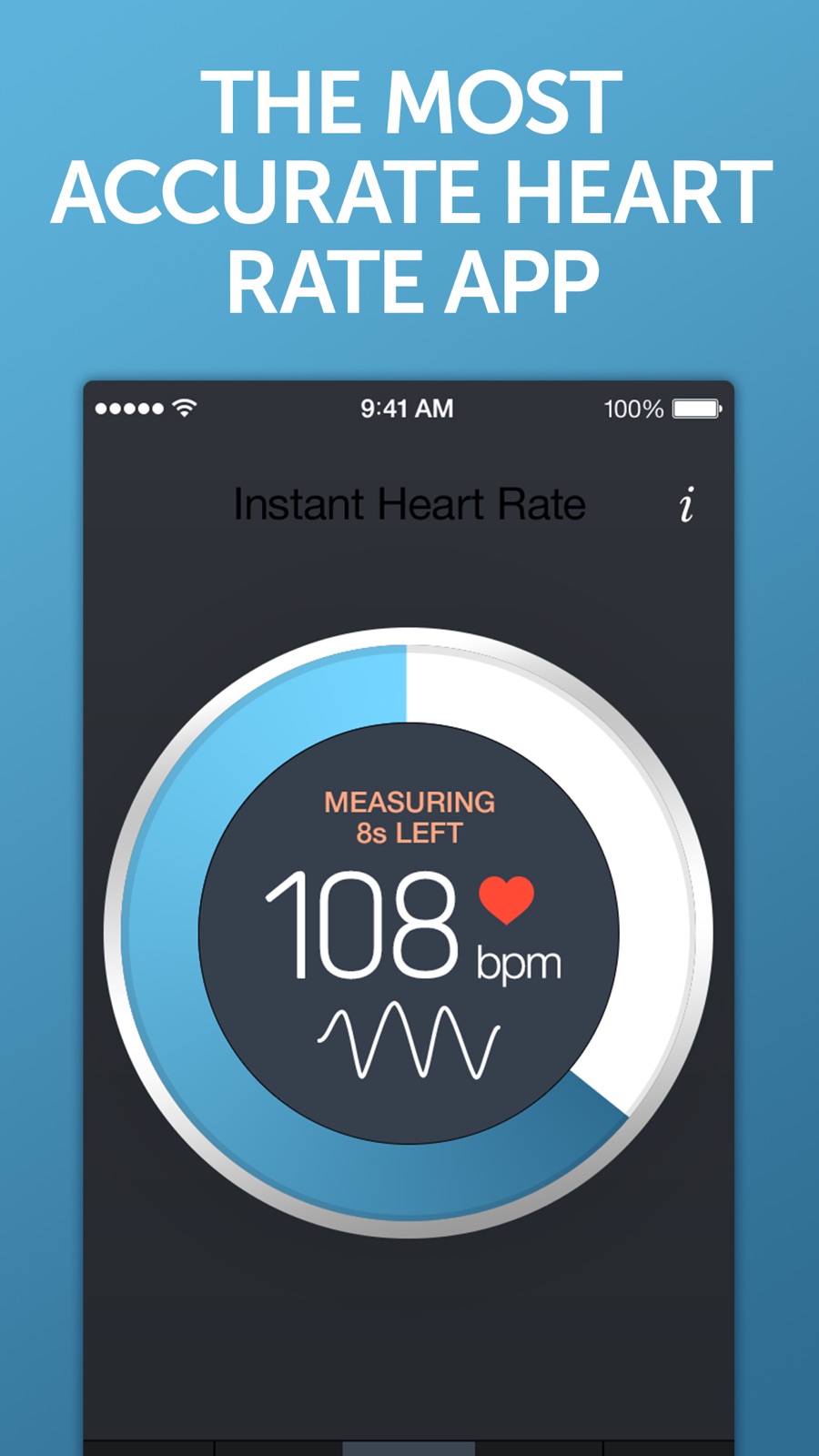 Example of Design for Health & Fitness App , App Store Screenshot by Instant Heart Rate