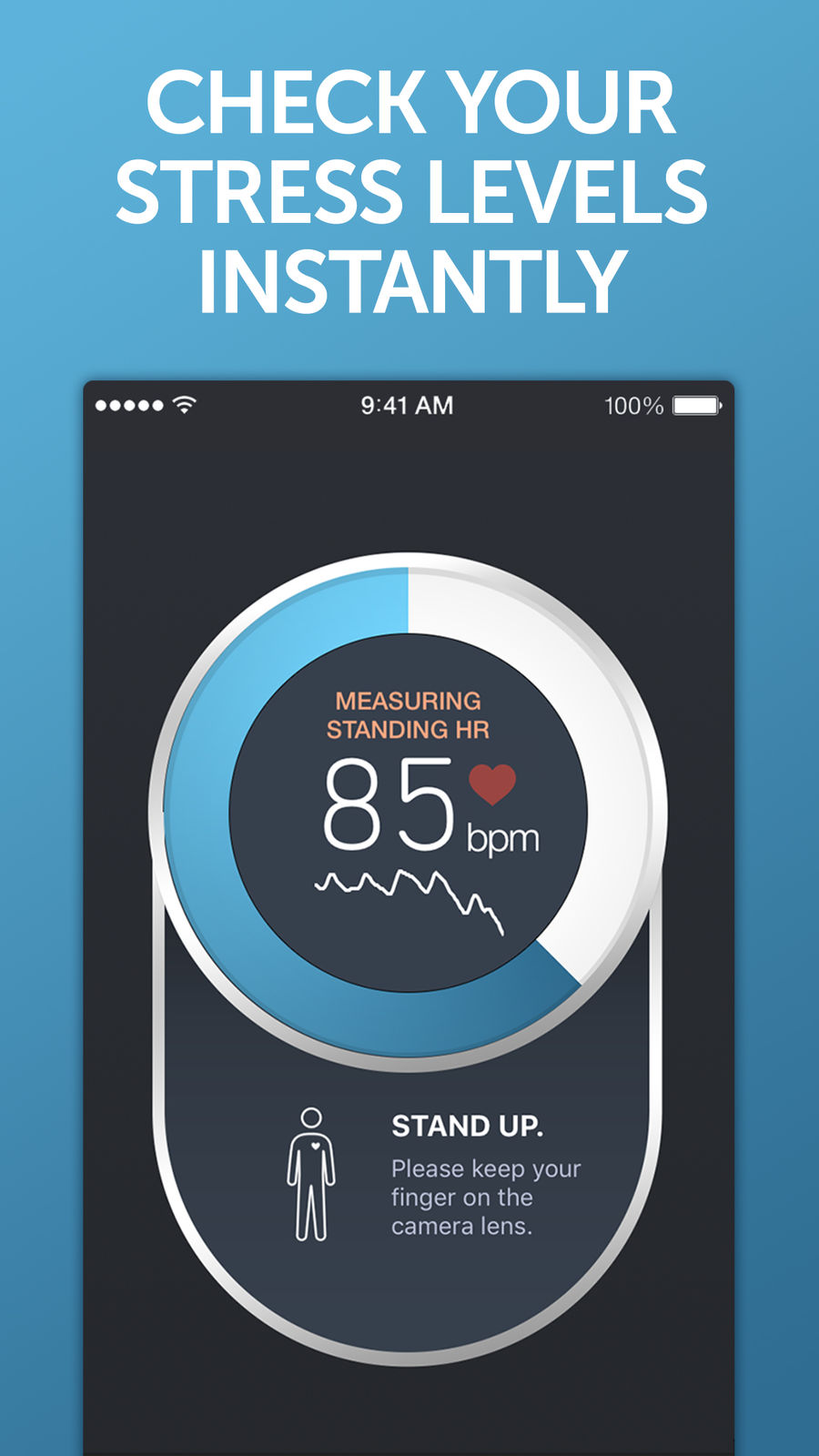 Example of Design for Health & Fitness App , App Store Screenshot by Instant Heart Rate