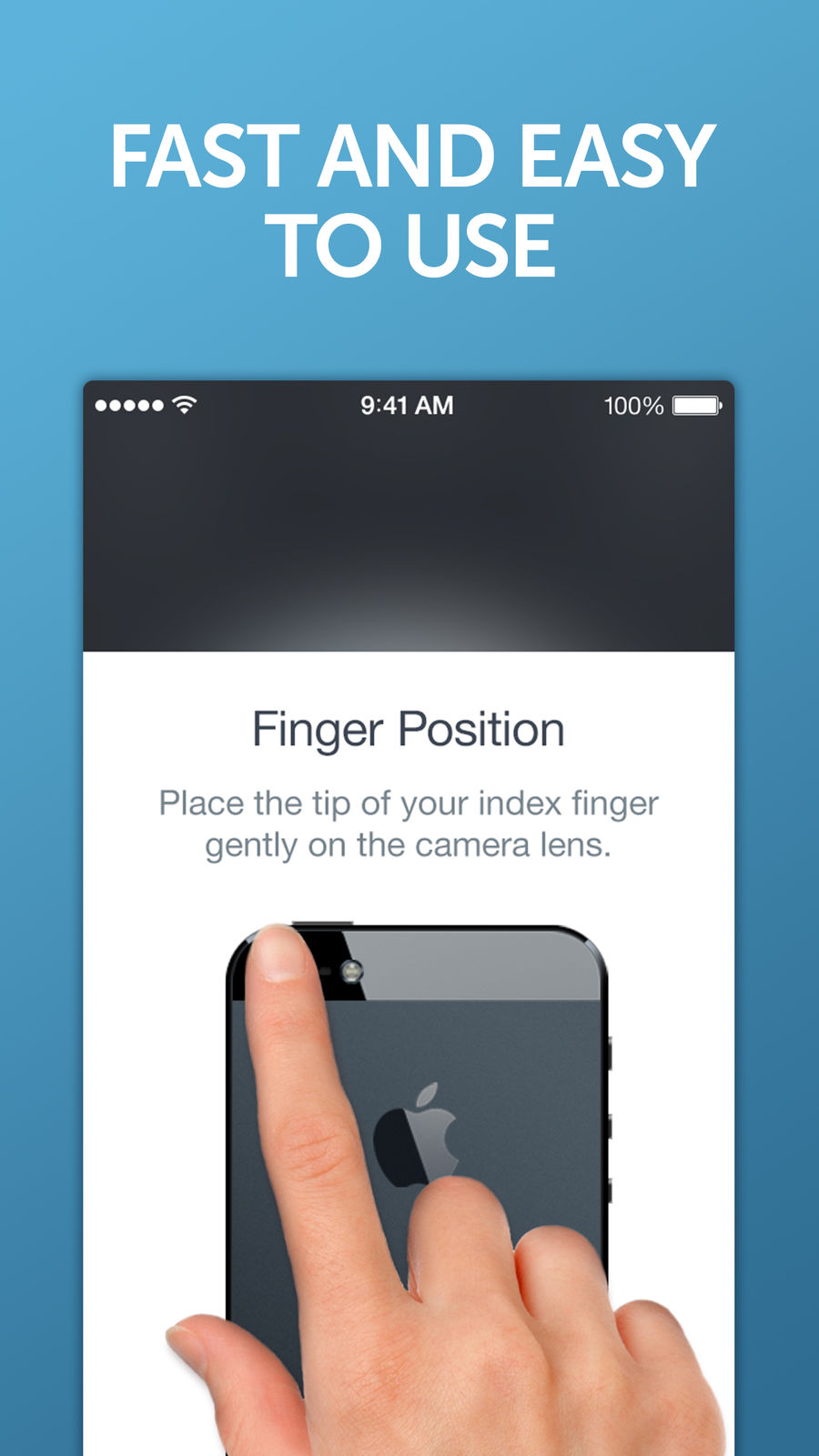 Example of Design for Health & Fitness App , App Store Screenshot by Instant Heart Rate