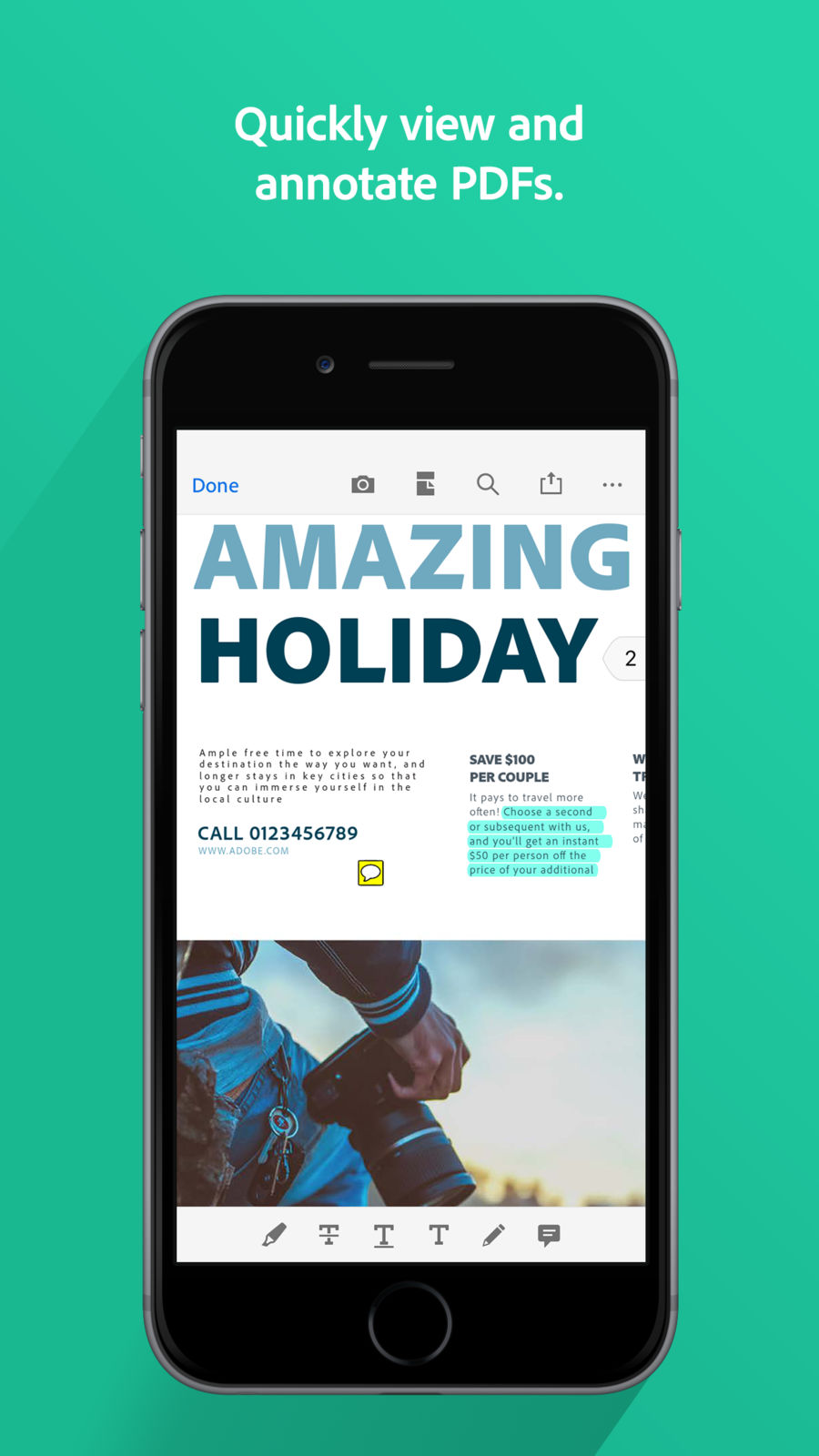 Example of Design for Business App , App Store Screenshot by Adobe Acrobat Reader