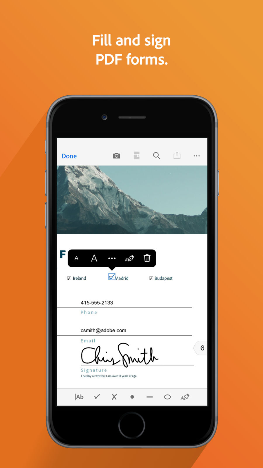 Example of Design for Business App , App Store Screenshot by Adobe Acrobat Reader