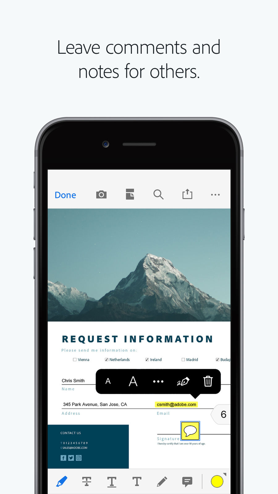Example of Design for Business App , App Store Screenshot by Adobe Acrobat Reader