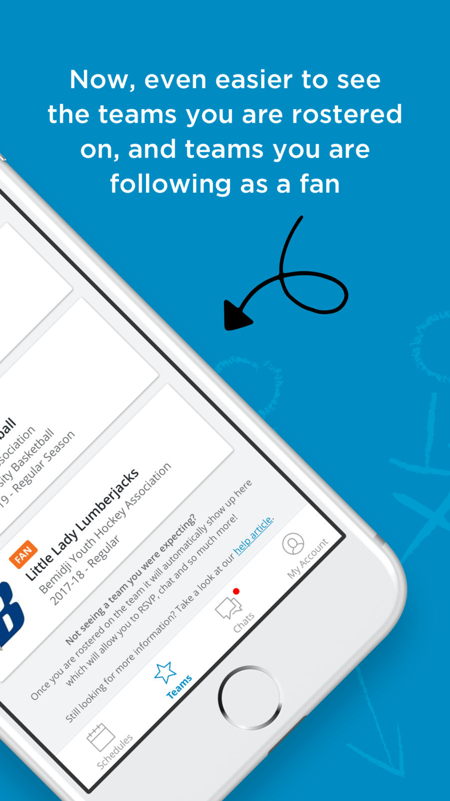 Example of Design for Sports App , App Store Screenshot by SportsEngine Team Management
