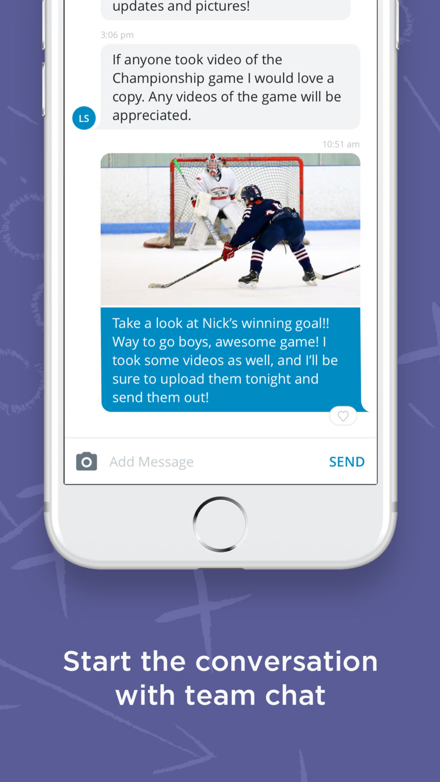 Example of Design for Sports App , App Store Screenshot by SportsEngine Team Management