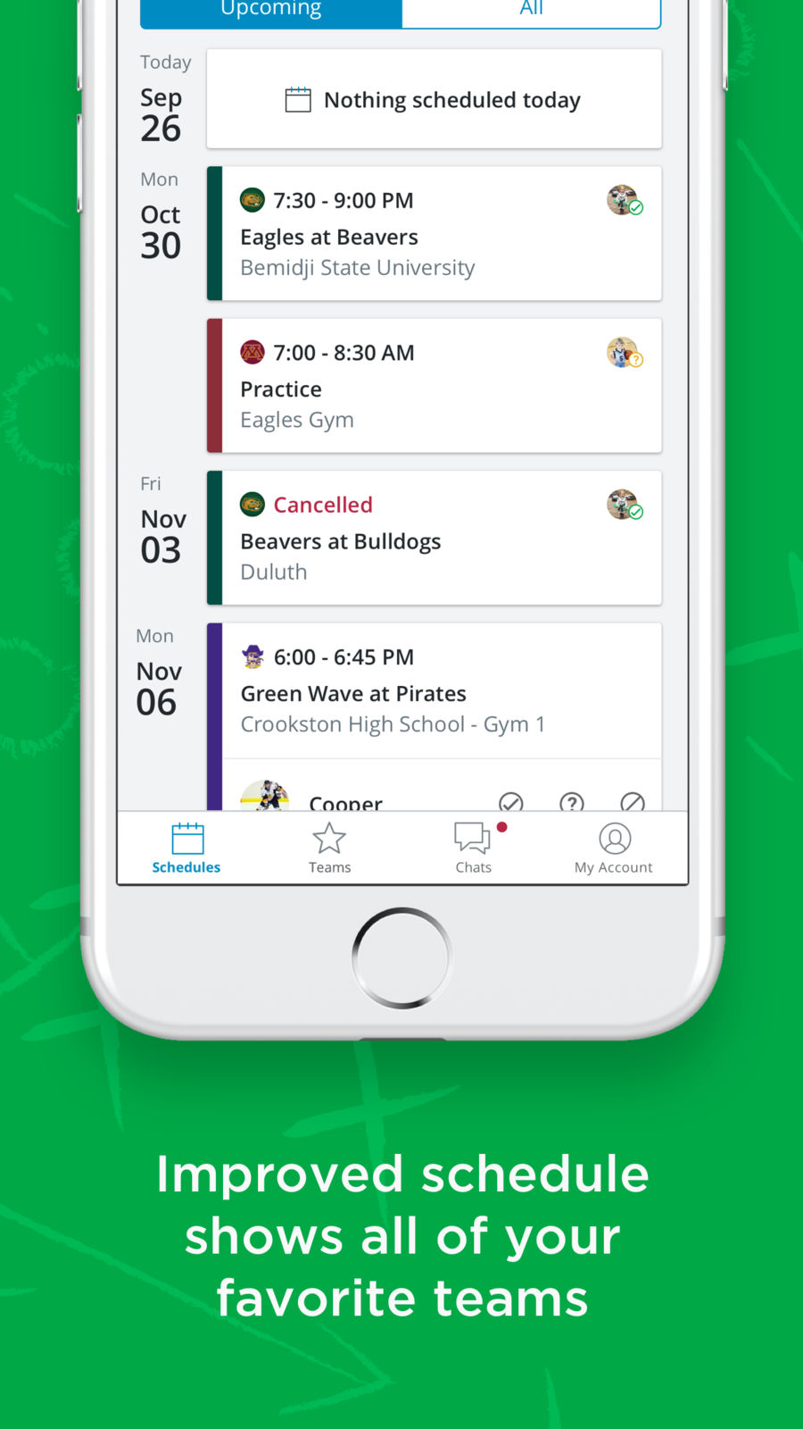 Example of Design for Sports App , App Store Screenshot by SportsEngine Team Management