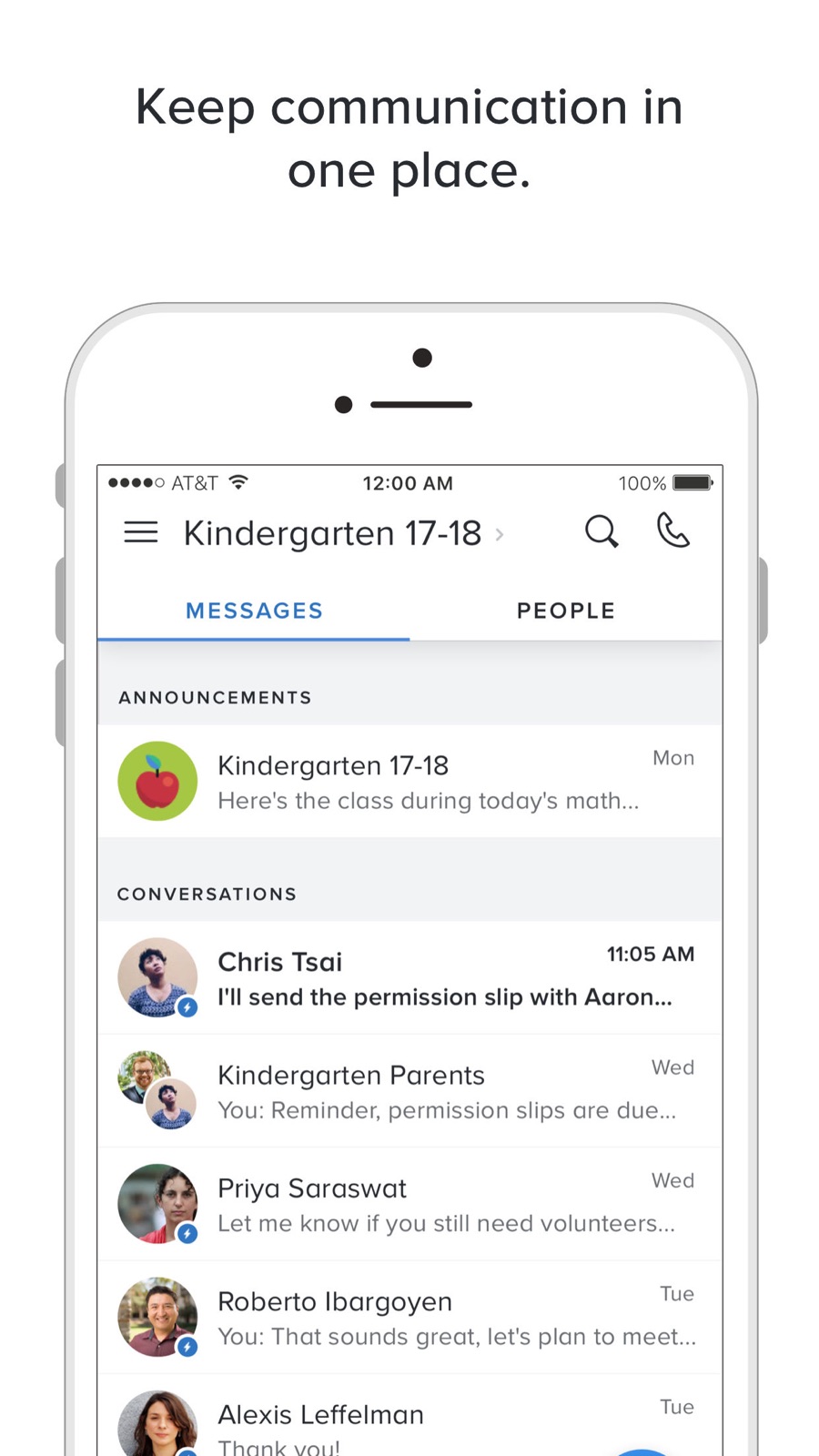 Example of Design for Education App , App Store Screenshot by Remind