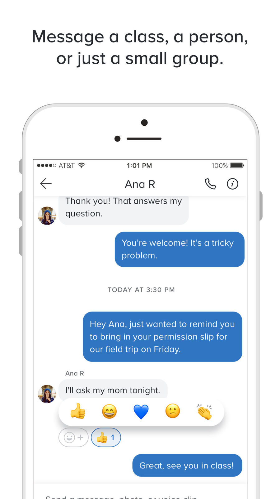 Example of Design for Education App , App Store Screenshot by Remind