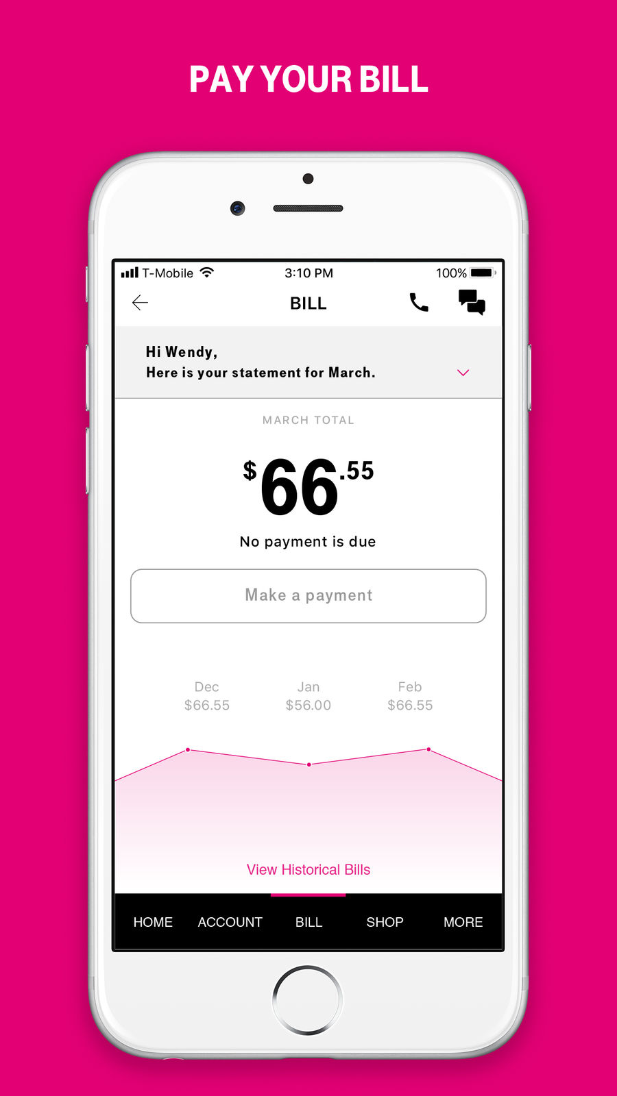 Example of Design for Utilities App , App Store Screenshot by T-Mobile